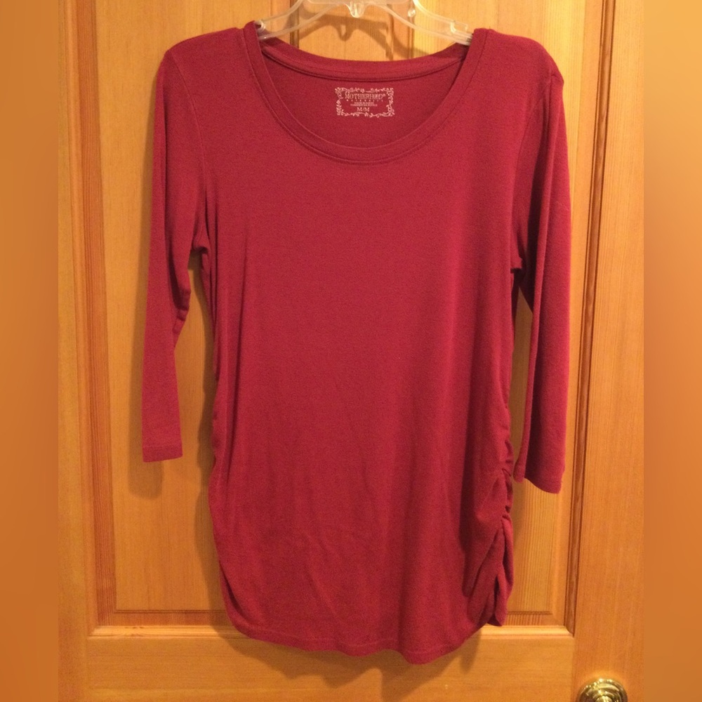 Motherhood maternity red tunic 3/4 quarter sleeve size M